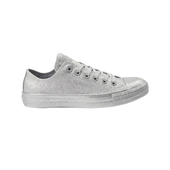 Converse Chuck Taylor silver glitter all star low size 7 - Picture 1 of 9
